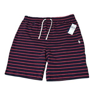 Polo Ralph Lauren Red/Navy Blue Shorts Heavy Cotton Linen Men’s Size Large NWT
